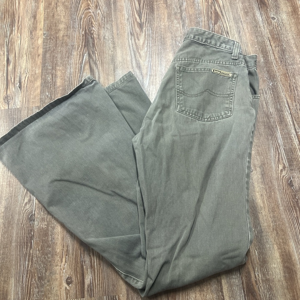 Green khaki vintage Y2K Bongo low rise flare leg pants